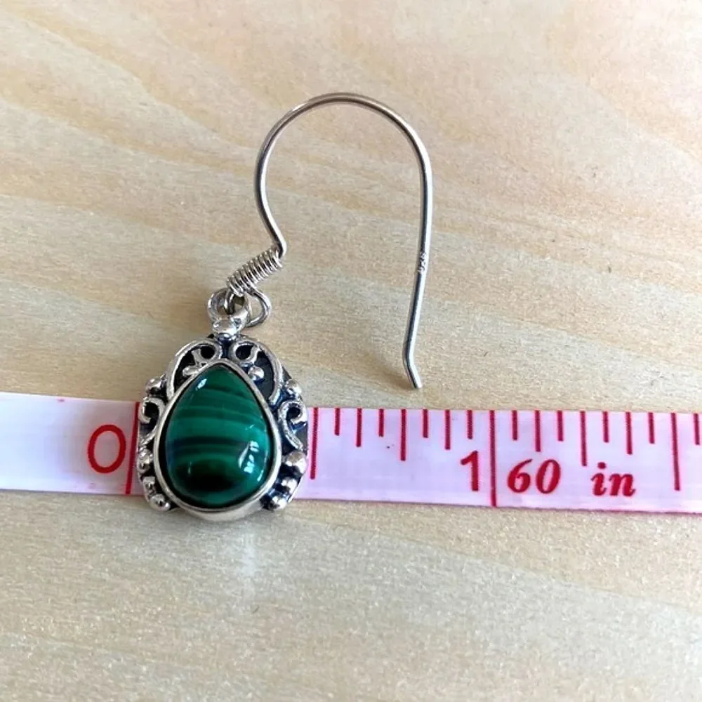 Artisan Crafted African Malachite Earrings